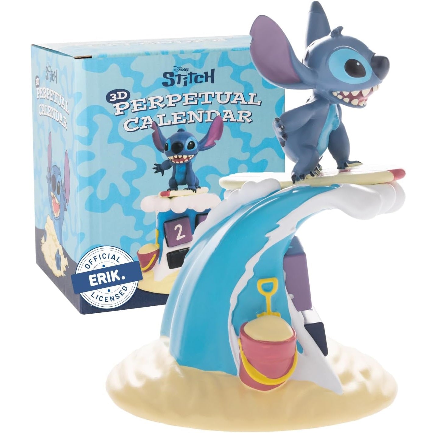 Lilo & Stitch Calendario 3D Perpetuo in Resina da Tavolo Decorazione da Scrivania per Fans: Regalo Disney Gadget Pixar 8,6 x 19 x 8,9 cm