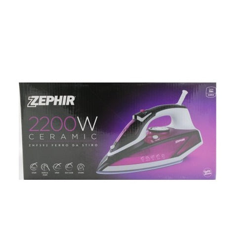Zephir Ferro Da Stiro A Vapore E Secco Piastra Ceramica Autopulente 2200W Zhf392