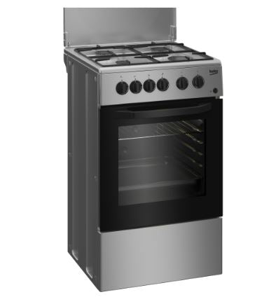 BEKO CUCINA A GAS 4 BRUCIATORI FORNO ELETTRICO 54LT 50x50 SILVER CSS42014FS
