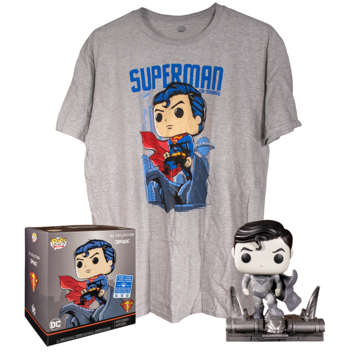 Funko Pop Dc Collection By Jim Lee Superman 278 + T Shirt L Special Edition Hero