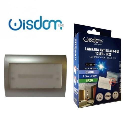 Wisdom Lampada Di Emergenza Luce Led Bianco 2,5W Da Incasso Scatola 503 |Argento
