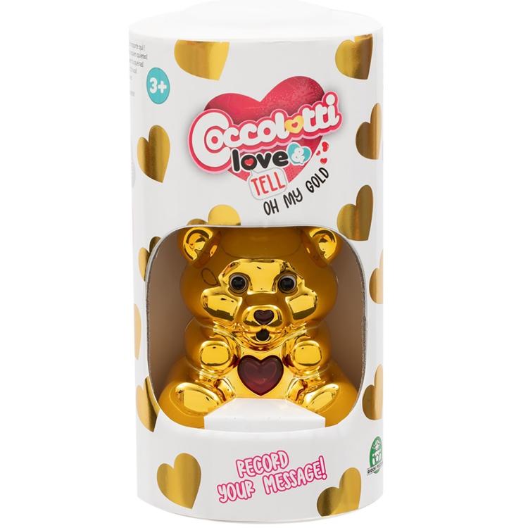 Giochi Preziosi - Coccolotti Love & Tell Oh My Gold - Peluche Orsetto Colorato