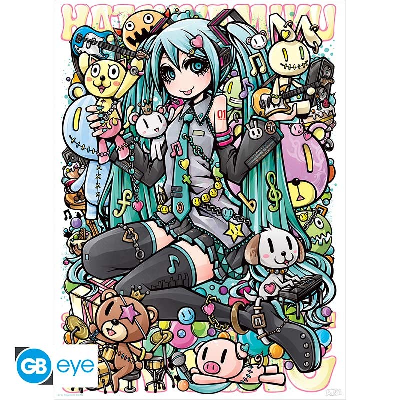 Abystyle (HATSUNE MIKU) Set 2 Chibi Poster: "Hatsune Miku" (52x38) Gb Eye
