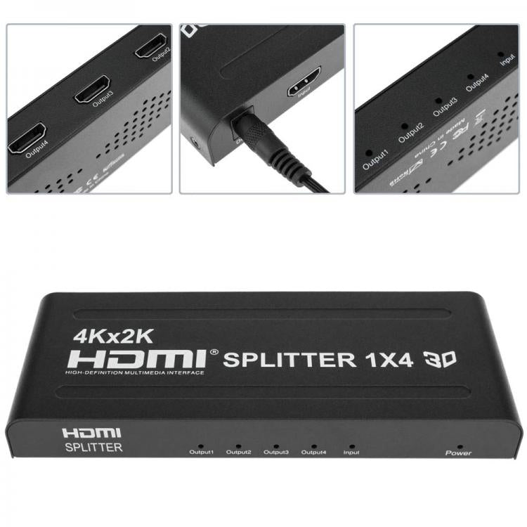 Splitter Hdmi 1.4 1080P 3D 4K Full Hd 4 Uscite Alta Risoluzione - Dvd Tv Ps4 Pc