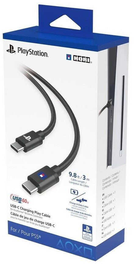 HORI PS5 Cavo di Ricarica da USB-C a USB-C 3m Playstation 5 Pad