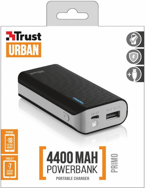 Tust-Urban Power Bank Batteria Esterna Caricabatteria Portatile Universale 4400