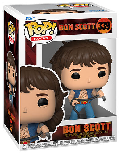 Funko Pop ! Rocks Ac/Dc - (339) Bon Scott Vinyl Figure Anni 70/80 Rock Icon 9Cm