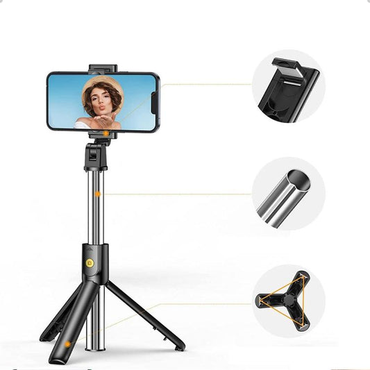 BASTONE SELFIE STICK ASTA TRIPODE TREPPIEDI BLUETOOTH ALLUNGABILE 4in1 360° K07