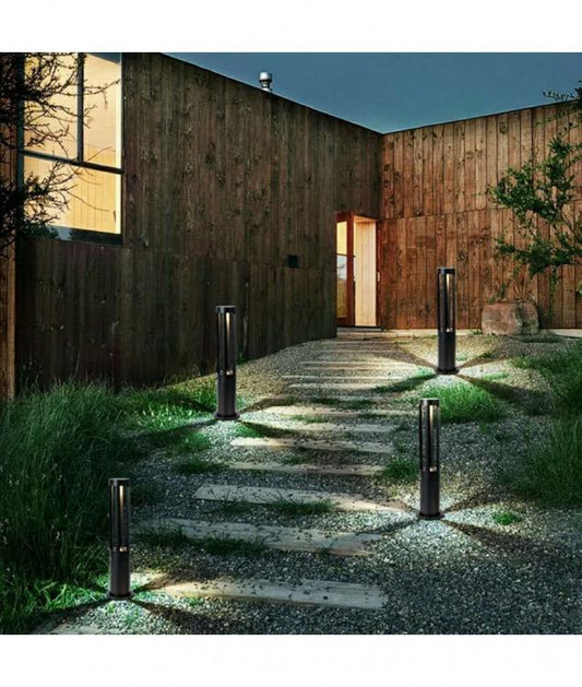 Lampione Giardino Lampada 12W Led Da Esterno Nero Lampioncino Luce Naturale Es28