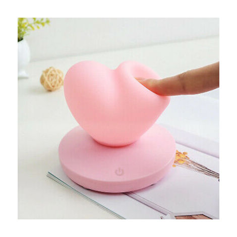 Lampada Notturna Emergenza Led Cuore Tavolo Batterie Usb Luce Notte Per Bambini