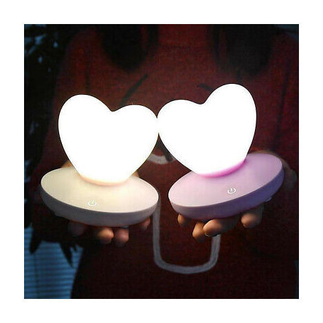 Lampada Notturna Emergenza Led Cuore Tavolo Batterie Usb Luce Notte Per Bambini