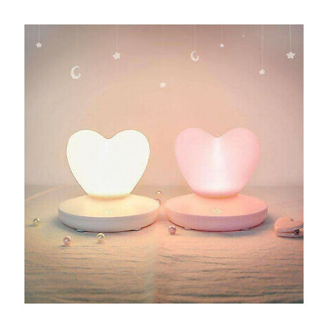 Lampada Notturna Emergenza Led Cuore Tavolo Batterie Usb Luce Notte Per Bambini