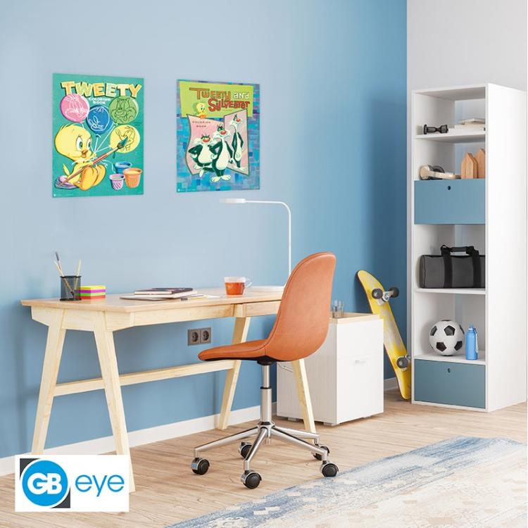 ABYSTYLE (LOONEY TUNES) SET 2 CHIBI POSTER: "TWEETY & SYLEVESTER" (52X38) GB EYE