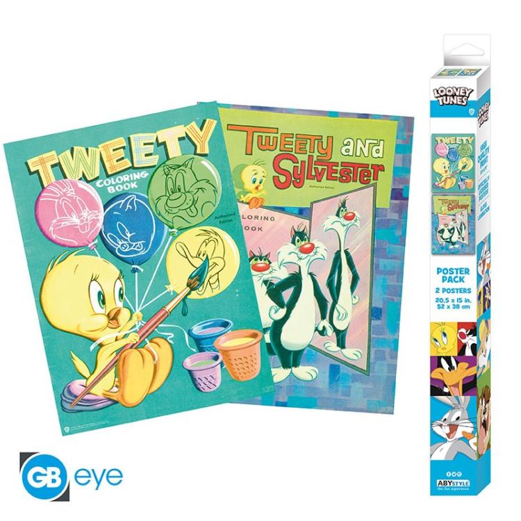 ABYSTYLE (LOONEY TUNES) SET 2 CHIBI POSTER: "TWEETY & SYLEVESTER" (52X38) GB EYE