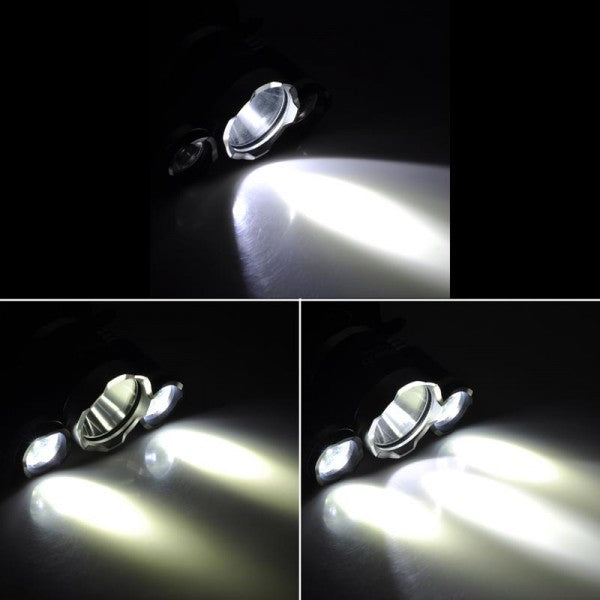 Torcia Lampada Frontale Led Ricaricabile 3 Led 5000 Lumen Cree T6 R5 Testa Casco
