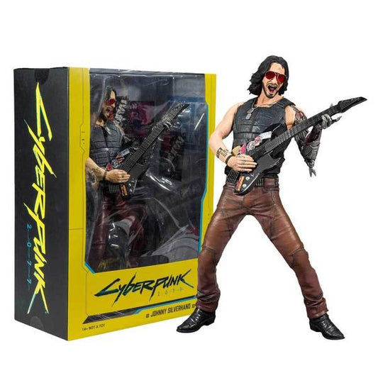ACTION FIGURE CYBERPUNK 2077 JOHNNY SILVERHAND STATUETTA 30cm KEANU REEVES