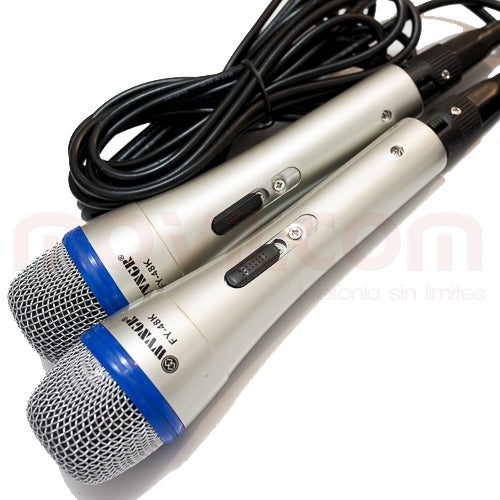 COPPIA DI MICROFONI 2 MICROFONO PROFESSIONALE UNIDIREZIONALE CON CAVO 3MT FILO