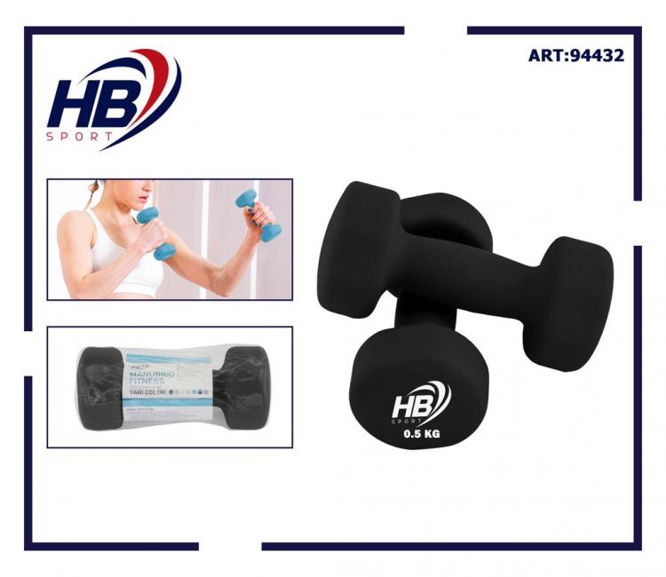 Manubrio Neoprene Bilanciere Manubri Pesi Aerobica Palestra Bodybuilding | 0,5Kg