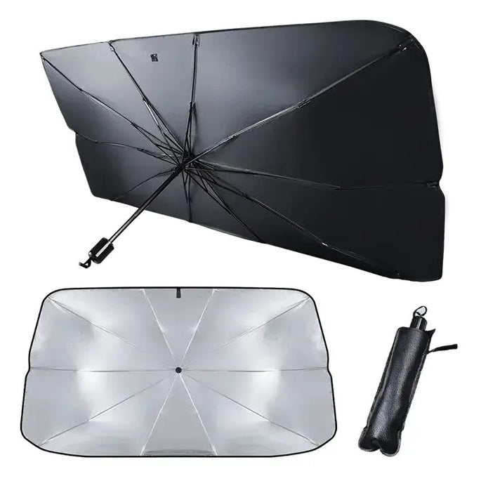 Parasole Per Auto Parabrezza Anteriore Ad Ombrello Portatile Pieghevole 140X78Cm