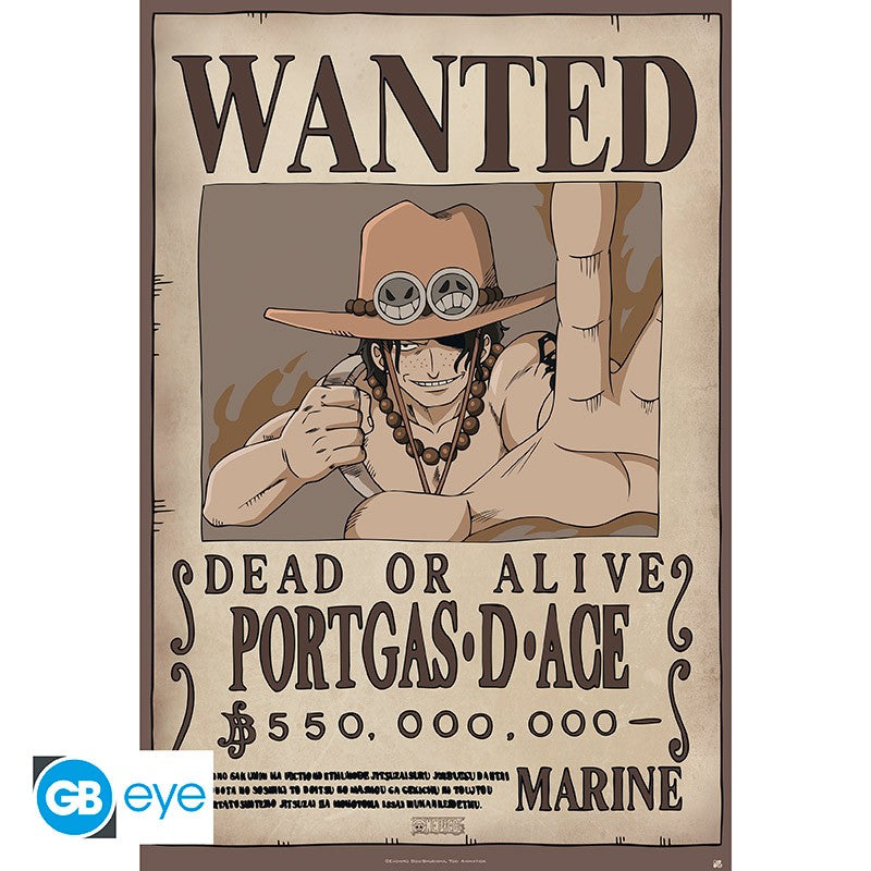 Abystyle (One Piece) Maxy Poster: "Wanted: Ace (91,5x61) Anime Gb Eye
