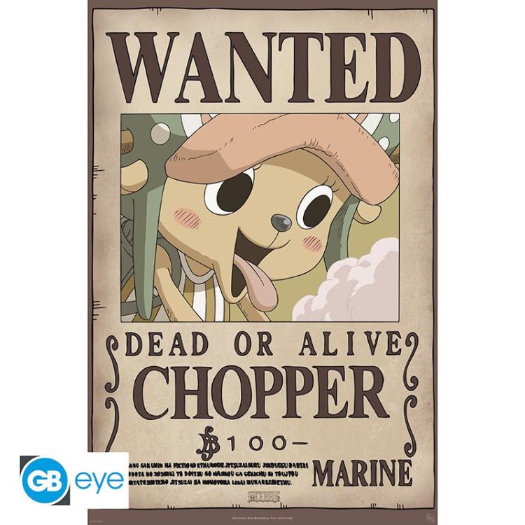 ABYSTYLE MAXI POSTER ONE PIECE: "WANTED CHOPPER NEW" RUFY (GB EYE) 91,5x61cm
