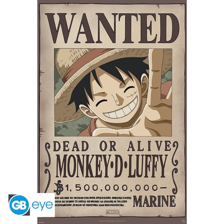 ABYSTYLE MAXI POSTER ONE PIECE: "WANTED LUFFY NEW 2" RUFY (GB EYE) 91,5x61cm
