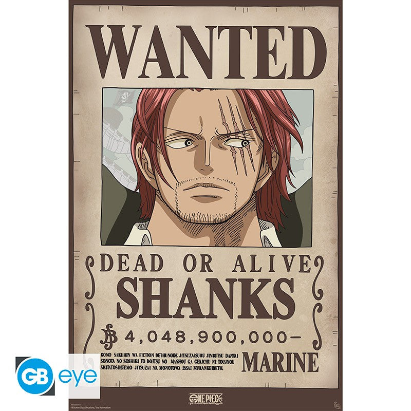 Abystyle (One Piece) Maxy Poster: "Wanted: Shanks Wano" (91,5x61) Anime Gb Eye
