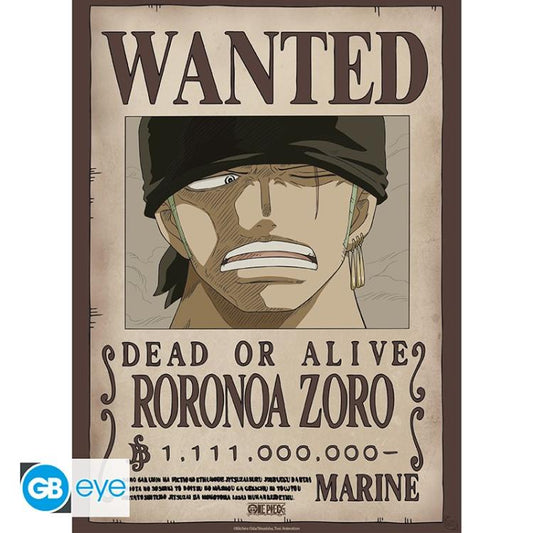 ABYSTYLE (ONE PIECE) POSTER: WANTED ZORO WANO (52X38) ANIME MANGA LIMITED EDIT.