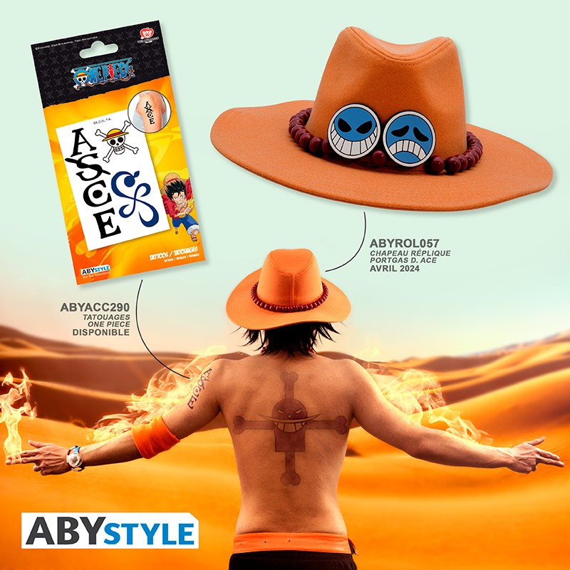 One Piece Abystyle Hat Portgas D. Ace Replica Cappello Cosplay Pirati