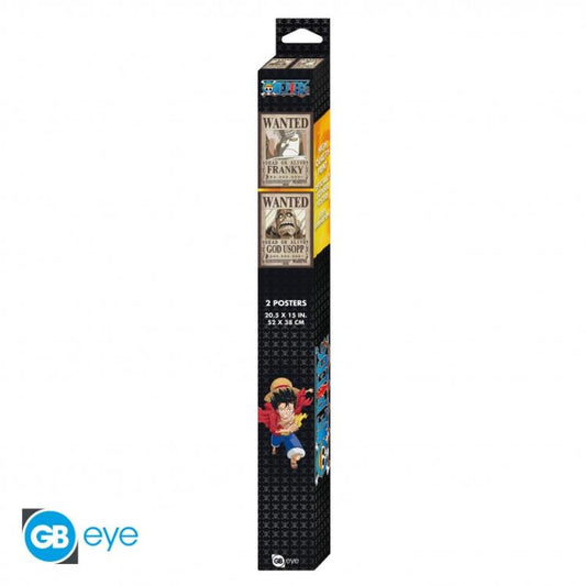 ABYSTYLE (ONE PIECE) SET 2 CHIBI POSTER: "WANTED USOPP/FRANKY" (52X38) "GB EYE"