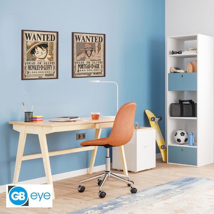 ABYSTYLE (ONE PIECE) SET 2 CHIBI POSTER: "WANTED LUFFY & ACE" (52X38) "GB EYE"