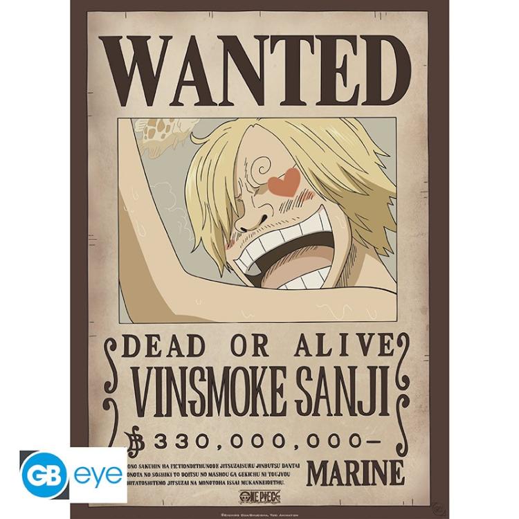 ABYSTYLE (ONE PIECE) SET 2 CHIBI POSTER: "WANTED ZORO & SANJI" (52X38) "GB EYE"