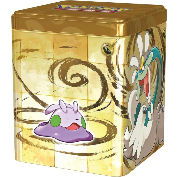 Pokemon Stacking Tin 2024 Tcg Gcc Scatola Impilabile Metallo Gioco Card Oro Eng
