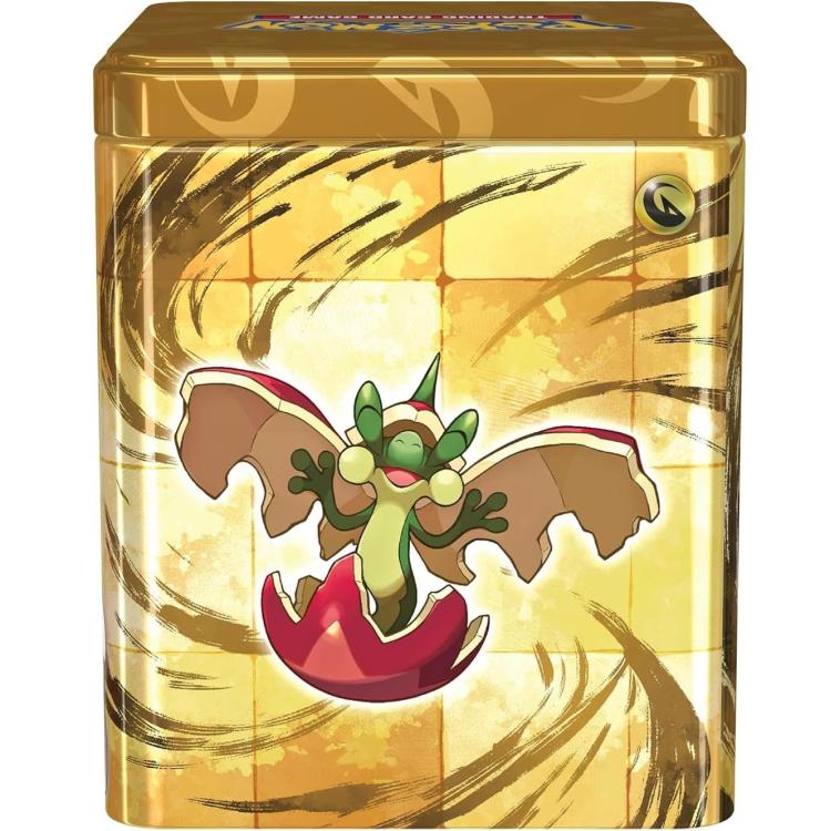 Pokemon Stacking Tin 2024 Tcg Gcc Scatola Impilabile Metallo Gioco Card Oro It