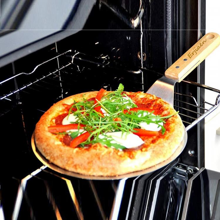Spatola Per Pizza Manico Di Legno Pala Rotondo Paletta Acciaio Forno | Ø 20.5