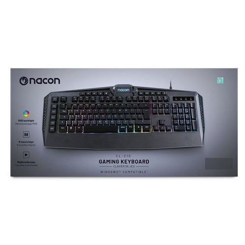 Nacon Tastiera Gaming Led Cl-210 Pc Windows Rgb 6 Tasti Macro Programmabili Usb