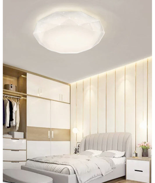 Plafoniera Led 18W Diamante Effetto Cielo Stellato | Luce Bianco Caldo 3000K