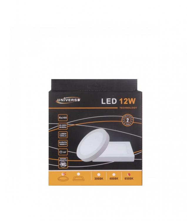 Plafoniera Esterno Led Faretto Faro Pannello Tonda Rotondo |12W Luce Calda 3000K