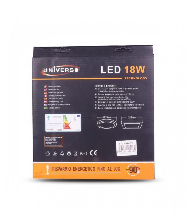 Plafoniera Esterno Led Faretto Faro Pannello |Tonda Rotondo 18W Luce Calda 3000K