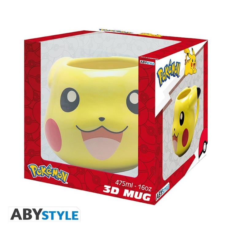 ABYSTYLE TAZZA 3D POKEMON: "PIKACHU" IN CERAMICA CAFFÈ TÈ BICCHIERE MANICO 500ML