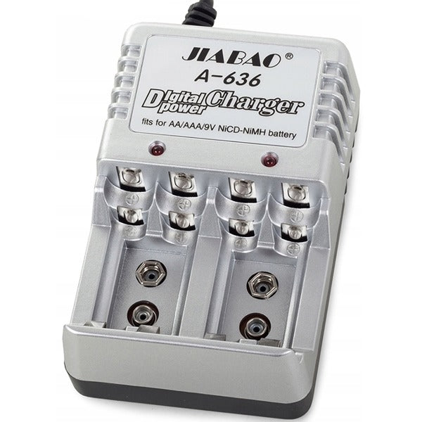 CARICA BATTERIE RICARICABILI CARICATORE 220 VOLT PER PILE AA-AAA 9V AC 220V CASA