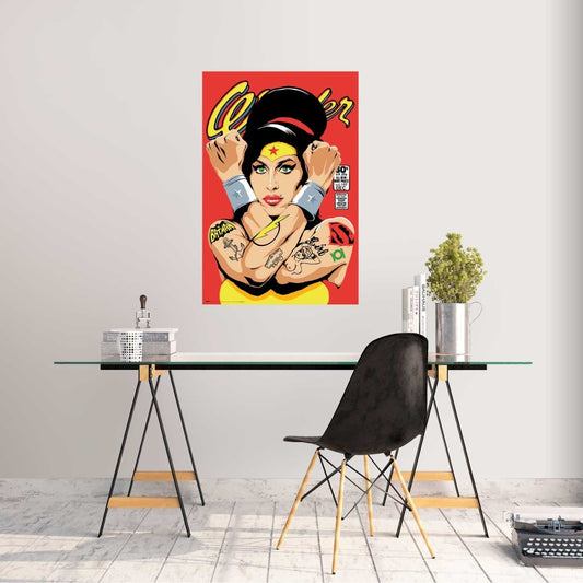 Maxi Poster Music Artist: Macellaio Billy (Rehab Wonder) da Parete Incorniciabile 91x61 cm Carta Lucida Licenza Ufficiale Amy Winehouse/Wonder Woman