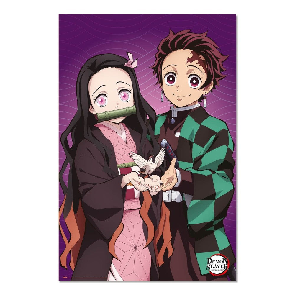 Maxi Poster Anime: (Demon Slayer 2 Tanjiro e Nezuko) Manga a Parete Incorniciabile da Cameretta Fumetti Manga 91x61 cm