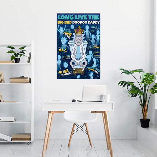 Maxi Poster Rick and Morty Doodoo Daddy A Parete 91x61 cm Incorniciabile