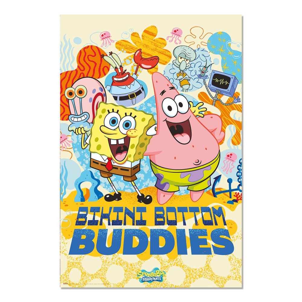 Maxi Poster (SpongeBob SquarePants) Squiddy Patrick Krubs Incorniciabile 91x61cm Bikini Bottom Buddies