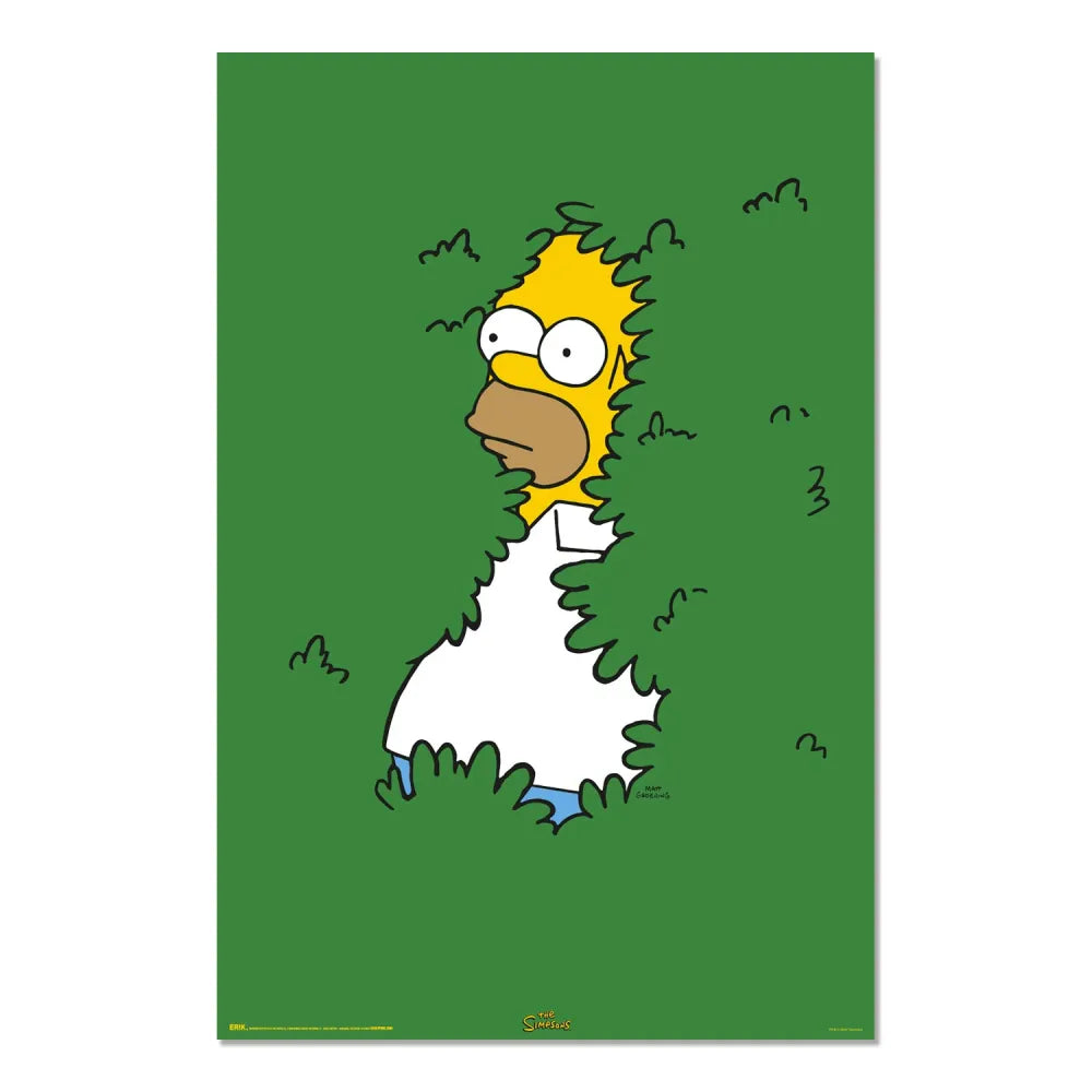 Maxi Poster i Simpson (Homer tra i cespugli) da parete Incorniciabile 91x61 cm
