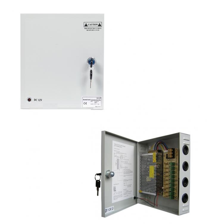 ALIMENTATORE BOX 9 CANALI PER TELECAMERE STABILIZZATO kit CCTV 12V CENTRALINA