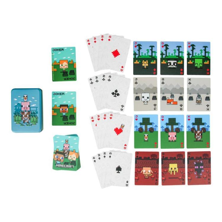 Paladone Playing Cards: Minecraft Mazzo Carte Da Gioco Francesi Poker Box Latta