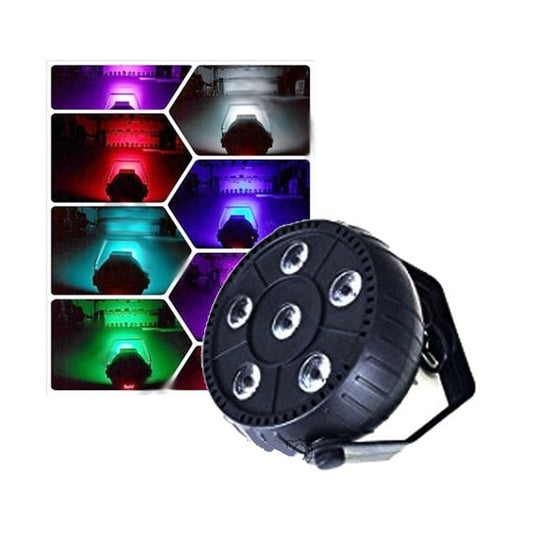 Faro Faretto 6 Led Rgb Par Luci Strobo Flash Musica Discoteca Proiettore Luce