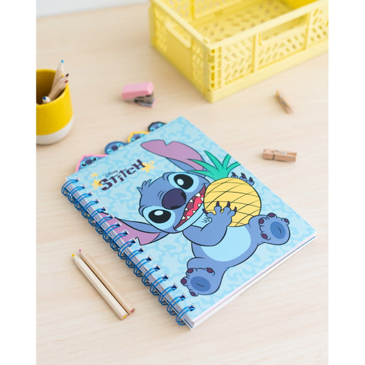 Quaderno Appunti A5 Disney (Stitch) Taccuino con Anelli Bullet Journal Puntinato Diviso in Sezioni con 4 Separatori e Copertina Morbida, 160 Pagine | Scuola Cancelleria, Diario Personale